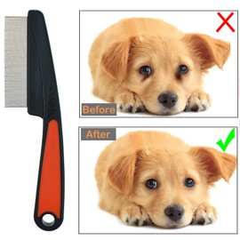 Flea Lice Comb Stainless Steel Professional Pet Tear Stain Remover for Dog Cat