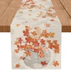 Fall Table Runner Maple Leaves Pumpkin Rubbing 13x90 Inch Seasonal