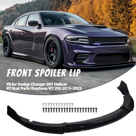 ZXMOTO Front Bumper Lip Spoiler Splitter Body Kit ABS Fit for Dodge Charger SRT Hellcat/RT Scat Pack/Daytona/RT 392 2015-2023 Gloss Black