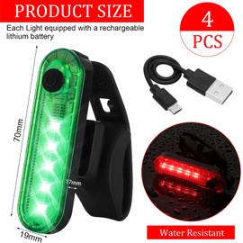 Treela 6 Pcs LED Navigation Kayak Lights with Safety Whistle Battery Operated Stern Boat Lights Rechargeable Boat Lights for Night Kayaking, Bike Tail Light, Pontoon, 4 Light Mode Options