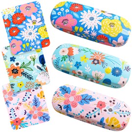 QSCFKL 3 Pack Kids Glass Cases Hard Shell, Glasses Case for Kids, Protective Eyeglass Case With Cleaning Cloth for Kids Women