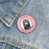 Stay Pawsitive Pink Cat Paw Cartoon Cowboy Brooch Enamel Pins