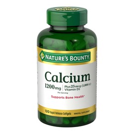 Nature's Bounty Nature's Bounty Calcium Carbonate & Vitamin D, 1200mg Calcium & 1000IU Vitamin D3, 120 Softgels,