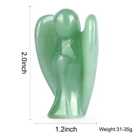 Artistone Green Jade Stone Angel Figurines Pocket Aventurine Guardian Angel Healing Crystal Statue 2 Inch Home Decor with Gift Box