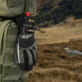 KAYGO Belt Glove Clips, 2 Pcs Anti-Snap Design for Safety, Glove Clips for Construction, Electrical, Tactical, and Utility Work,Black