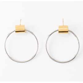 Plunder Design Fashion Trendy Jewelry Leah Gold Silver Hoop Drop Dangle Earrings