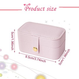 Rolin Roly Jewellery Box Organizer Mini Travel Jewelry Storage Case Portable Premium Faux PU Leather Jewellery Gift Box for Necklace,Rings,Bracelets, Earrings (White)