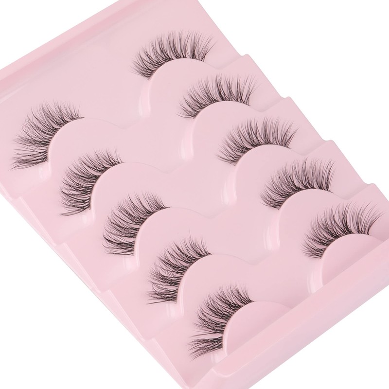 Ruairie False Eyelashes Natural Half Lashes With Clear Band 5