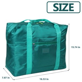 Travel Duffel Bag Lightweight Foldable Travel Bag for Women and Men Waterproof Tote Carry On Luggage Weekender Overnight Bag (Green)