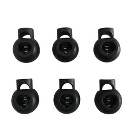 Round Plastic Cord Locks - 100-Pack Single Hole Drawstring Locks, Toggles, Cord Stoppers, Spring Stops, Cord Ends,for String,Rope,Twine,Paracord,Bags,Shoelaces,Clothing,Outdoor,25 x 20 mm,Black,Q2557