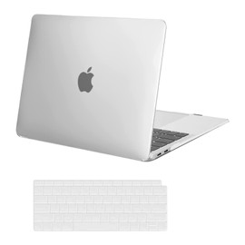 MOSISO Funda Compatible con MacBook Air 13 Pulgadas 2022 2021 2020 2019 2018 A2337 M1 A2179 A1932 Pantalla Retina con Touch ID,Plástico Carcasa Rígida&Cubierta de Teclado(USA Versión),Helada