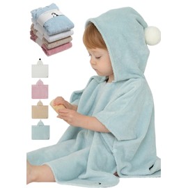 Konny Baby Food Towel, Oeko-Tex Certified, Cold Protection, Soft, Absorbent, Bath Towel, Bath, Pool, Bathing, Hooded, Bath Poncho, Fluffy, Babies 0 to 3 Years Old (Mint, Small)