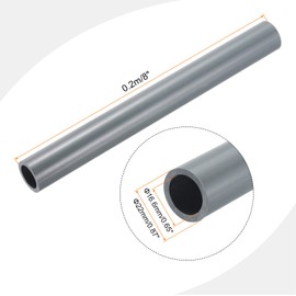 MECCANIXITY 7/8 Inch PVC Rigid Tube Round Pipe 16.6mm ID 22mm OD 8" Length Light Grey High Impact for Water Pipe, Crafts