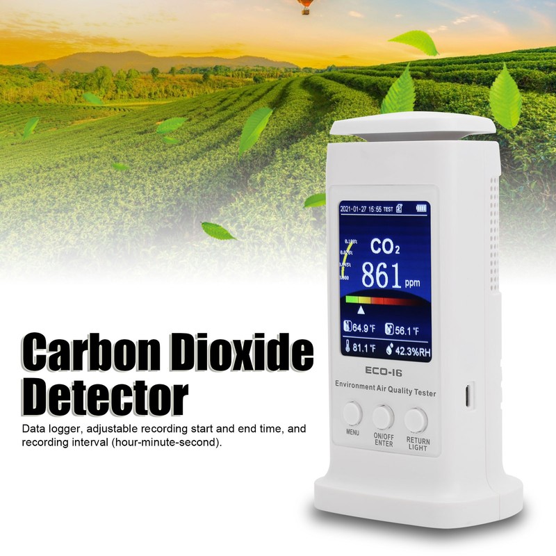 ECO-16 Color Screen CO2 Detector Air Quality Monitor Temperature Humidity