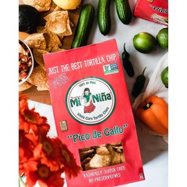 Mi Nina Organic Tortilla Chips Variety Pack – Sea Salt, Churros, Pico de Gallo (3x12oz) & Wegmans White Corn Chips 16oz | Gluten-Free, Vegan, Non-GMO