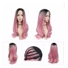 generic A Peluca Moderna De Cabello Natural, Color Rosa