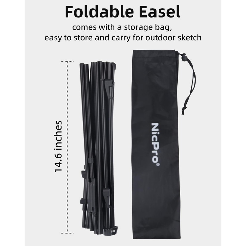 Nicpro Art Folding Easels for Display, 2 Pack 63 Inches