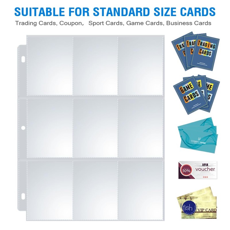 36 Pack 9 Pocket Page Protectors, Sooez Trading Card Sleeves