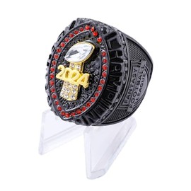2024 Fantasy Football Championship Trophy Ring Award Prize Sports Winner FFL Champion Ring (size 12, ring and stand)