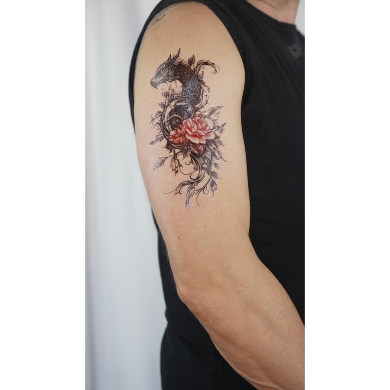 6 Blätter Temporary Drache Tattoo Drachen Tattoo Arm Tattoo Fake