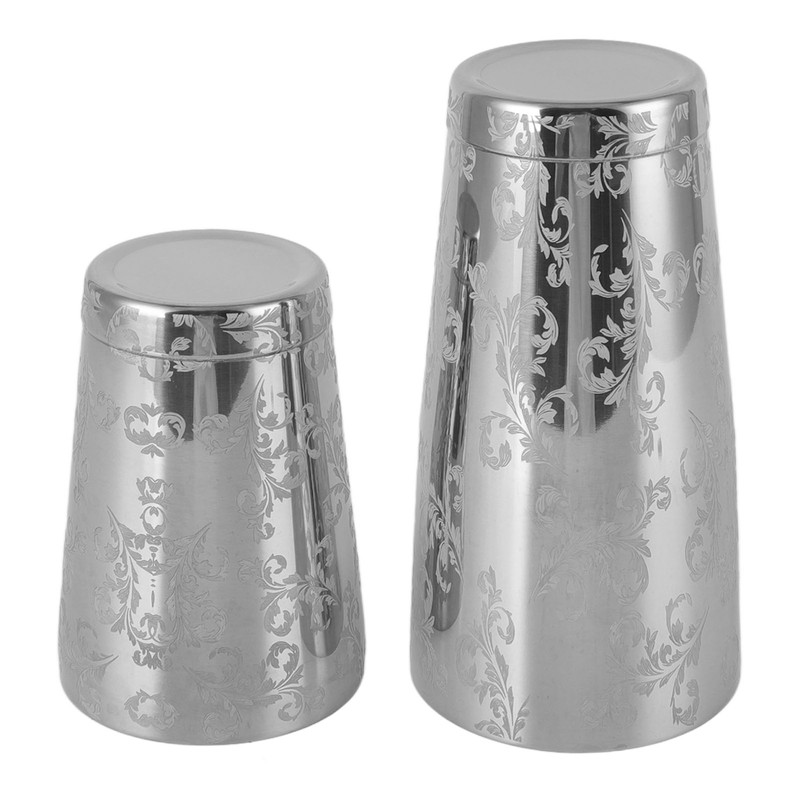 Stainless Steel Cocktail Shaker Engraved Martini Shaker Silver Japanese American