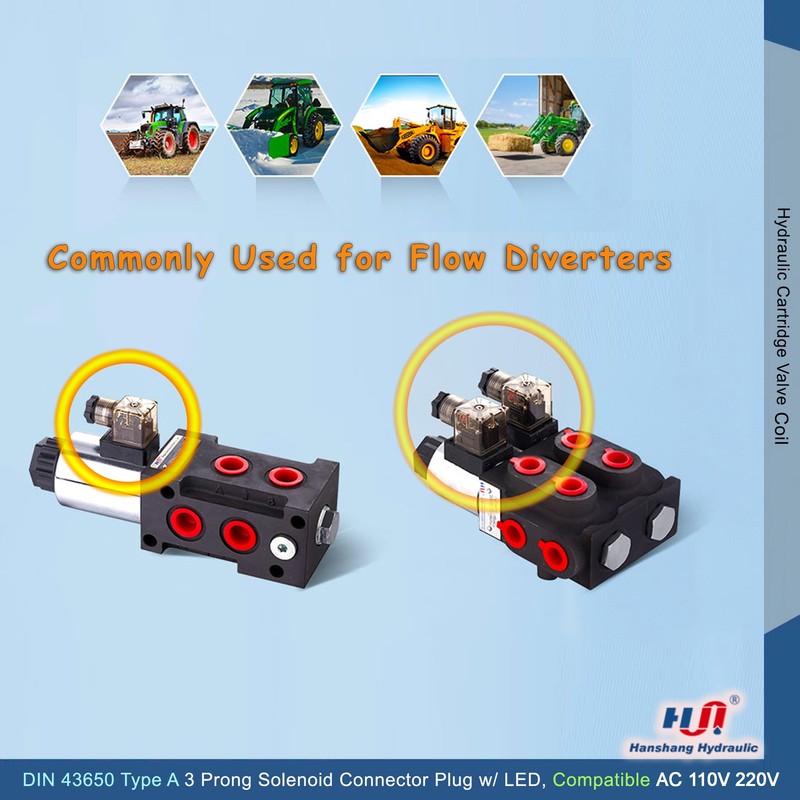 Hanshang Hydraulic DIN 43650 Type-A 3 Prong Plug for Solenoid