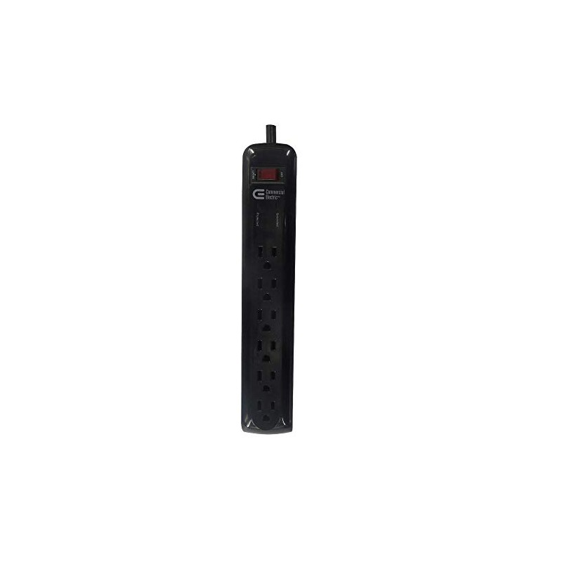 Commercial Electric 6-Outlet Surge Protector with 8 ft. Cord and