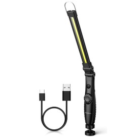 NileBoom LED Work Light，800 Lumens Foldable Rechargeable Cob Work Light with Magnetic Base& Hook, 360°Swivel Flashlight, USB Cable for Car Repair, Home, Garage, Emergency and Outdoor Camping, 3000mAh