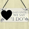 RED OCEAN Wedding Countdown I DO Chalkboard Hanging Plaque Sign