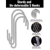 Sheryl&Rain Pack of 12 S Hooks, Silver, Stainless Steel Hooks