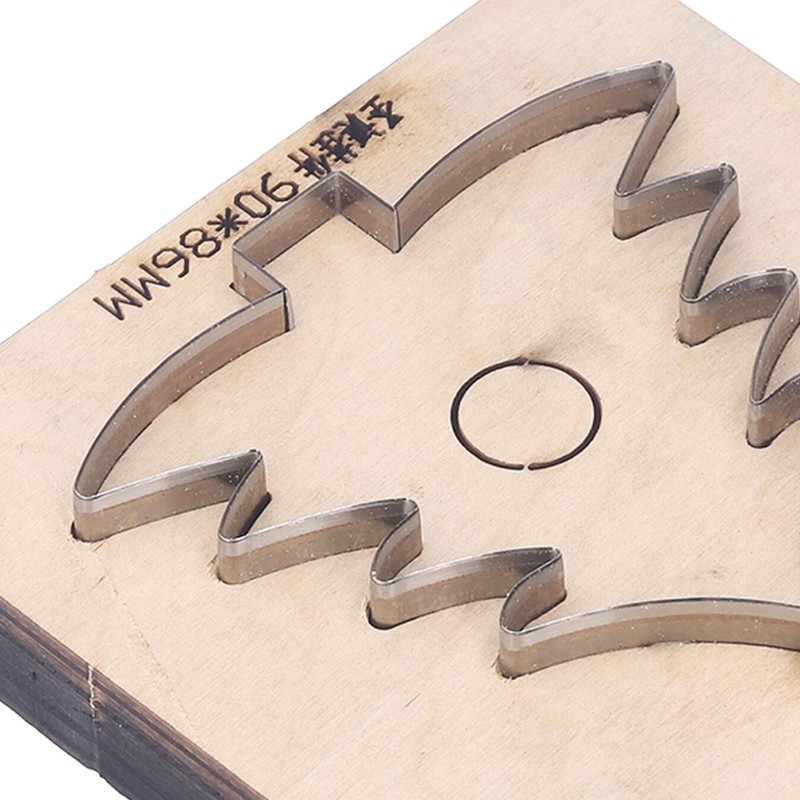 Leather Cutting Die Christmas Tree Alloy Steel and Birch Wood