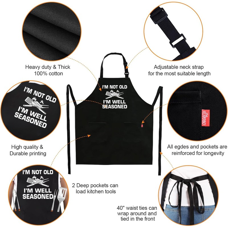 ALIPOBO Funny Grilling Aprons for Men - BBQ Cooking Apron