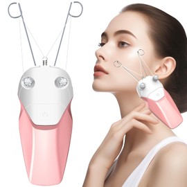 WAYCOM Depilación facial para mujeres, dispositivo de depilación eléctrico recargable por USB, depiladora facial para mujeres, barbilla, labios, brazos, piernas, hilo de algodón y polvo de perlas incluidos