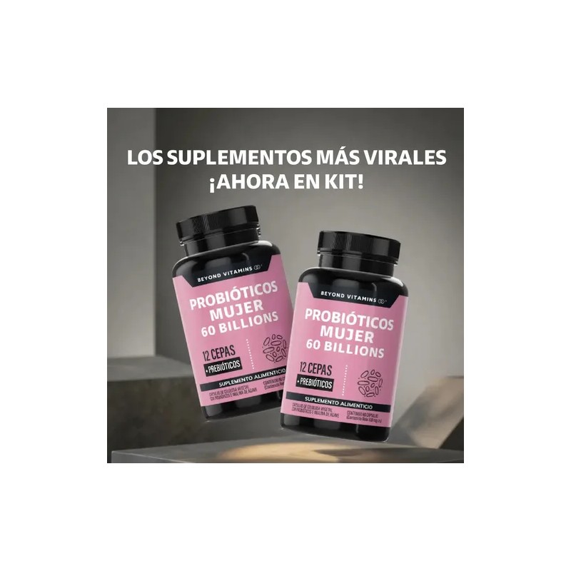 2 X Probióticos Mujer 60 Billion + Prebióticos (prebiotic) +