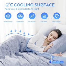 CHOSHOME Cooling Comforter California King Size, Cooling Blanket with Q-Max 0.45 Arc-Chill Cooling Fiber for Hot Sleeper and Night Sweats, Cool Thin Soft Summer Comforter for Bed, (96" x 102", Blue)