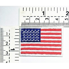 United States America National Flag Patches Size Mini 1.1X1.6 inches. USA Country Flag Military Tactical Embroidered Patch Embroidery Iron On Sewing Logo Jacket Polo T- Shirt Hat Backpacks (03)