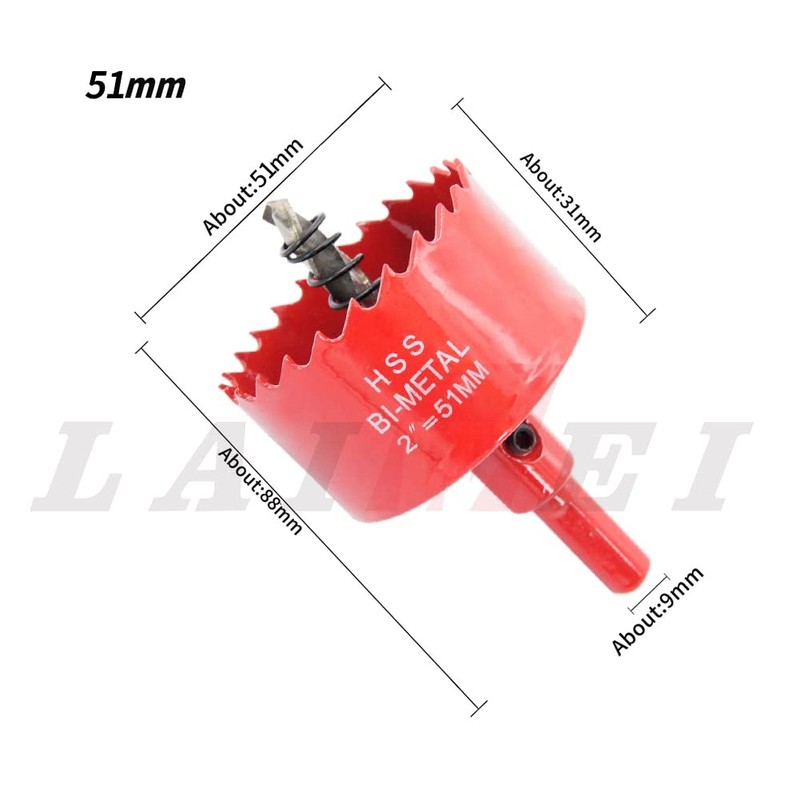 Hole Saw Drill Bit LAIWEI HSS Hole Cutter with Arbor