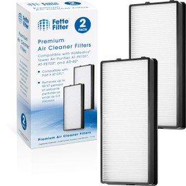 Fette Filter - Air Cleaner Replacement Filters Compatible with HoMedics Tower Air Cleaner Replacement Filters at-OFL for Models #'s AT-PET01, AT-PET02 and AR-45. Pack of 2 True Hepa Filters