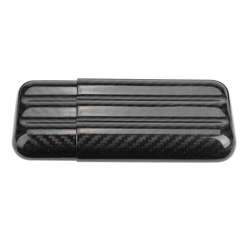 Carbon Fiber Cigar Case Humidors 3 Tubes Cigar Holder Storage