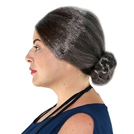 City Costume Wigs Old Lady Grey Bun Wig Grandmother Wig