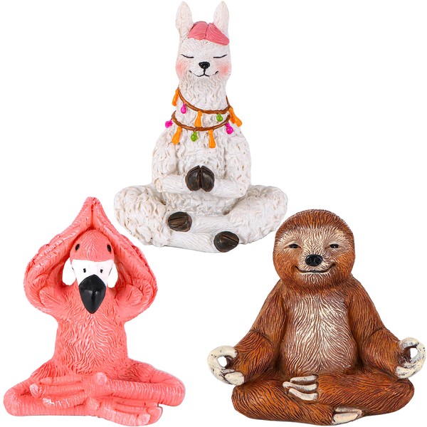 Mood Lab Miniature Yoga Figurines Set - Funny Mini Statue