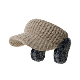 WITHMOONS Winter Sun Visor Earflap Warmer Hat Windproof Cap JDV1387 (Brown)