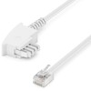 deleyCON 10 m Telephone Cable, TAE-F Plug to RJ11 Plug,
