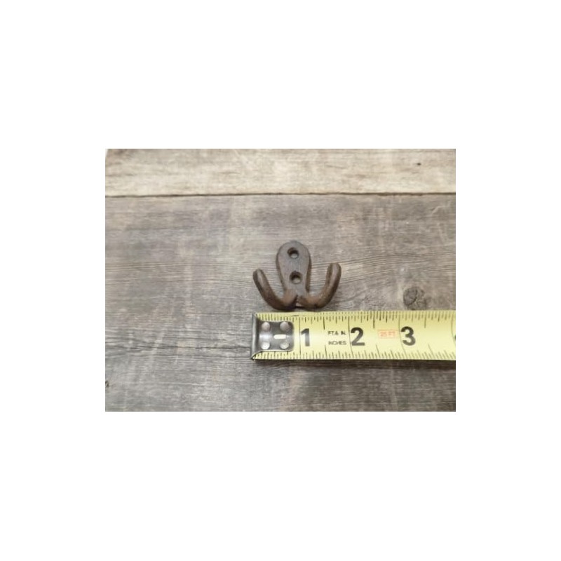 Vintage 50 Rustic Double Coat Hooks Cast Iron Wall Mount