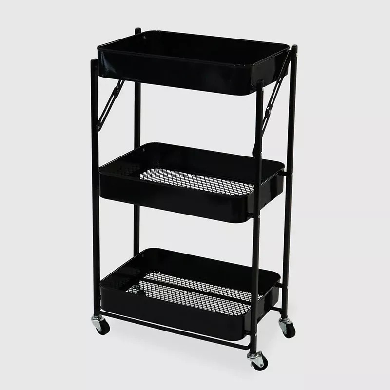 Organizador Multiusos Ruedas Plegable Frutero Vintage Negro