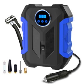 carsun Digital Air Compressor for Car Auto Pump Portable Tire Inflator with LED Light DC 12V, Blue
