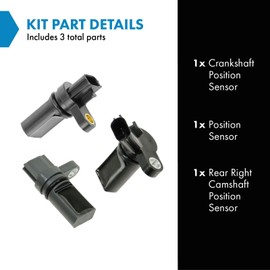 TRQ Camshaft & Crankshaft Position Sensor Kit Compatible with 2003-2008 Infiniti FX35 2003-2007 G35 2002-2004 I35 2006-2008 M35 2003-2006 Nissan 350Z 2002-2006 Altima Maxima Murano 2005-2006 Quest
