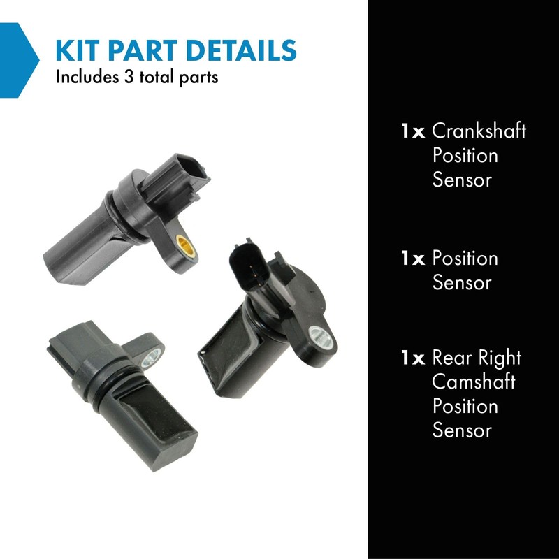 TRQ Camshaft & Crankshaft Position Sensor Kit Compatible with 2003-2008