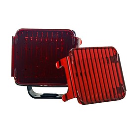 OZ-USA POD Light Cover 3" Red Flood Diffused Lens for Rear Cube Fog Lights Off Road Motorcycle Truck SUV ATV Marine Vessels (1 Pair)