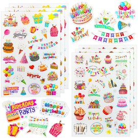 Amaxiu 165pcs Happy Birthday Stickers, Birthday Party Decals Birthday Anniversary Sticker Waterproof Vinyl Stickers Birthday Supplies Decorations Decal for Kids Adults